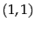 $(1,1)$