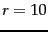 $r=10$
