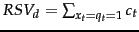 $RSV_d =
\sum_{x_t=q_t=1} c_t$