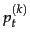 $p_t^{(k)}$